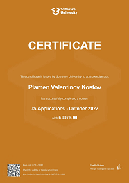 JS Applications cerificate image